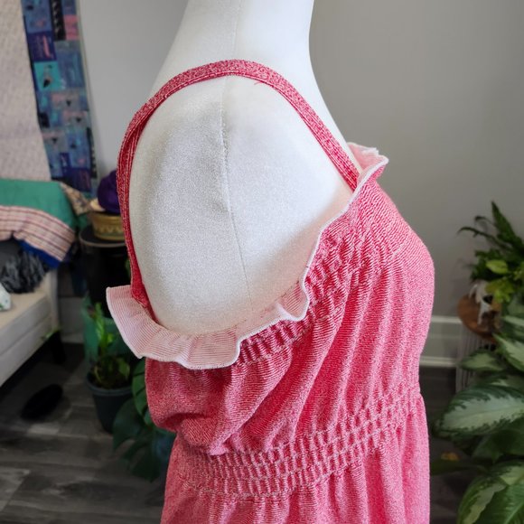 Vintage 1970's Red & White Sundress, Handmade AS IS - Picture 9 of 11